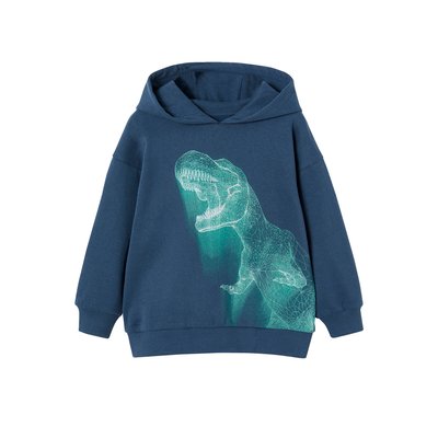 Sweat à capuche motif dino néon VERTBAUDET