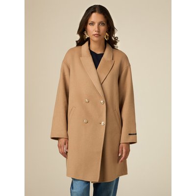 Manteau sans doublure en drap double en laine mélangée OLTRE