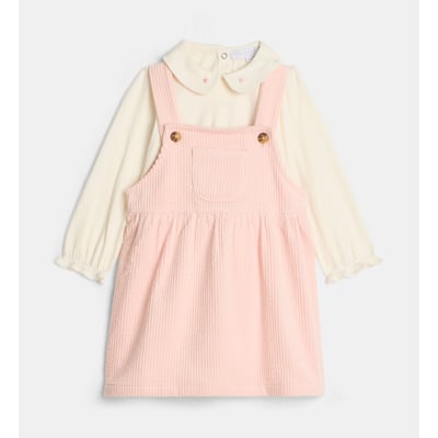 Ensemble robe salopette et polo tathenais velours coton bio CADET ROUSSELLE