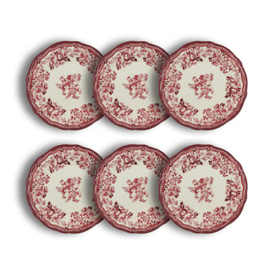 Lot de 6 assiettes plates en grès 26cm, FAUSTINE NOVASTYL