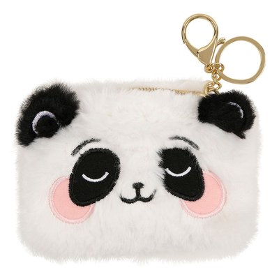 Portamonete Peluche Draeger Paris A Forma Di Gatto, Grigio, Con Cerniera, Piccolo E Morbido - 3
