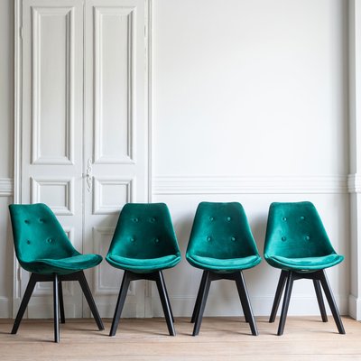 Chaises en velours, lot de 4, NORA HAPPY GARDEN