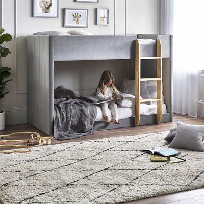 Cassie Velvet Upholstered Bunk Bed SO'HOME