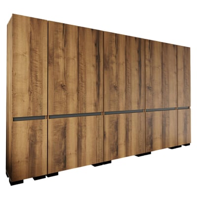 Dressing 16 portes décor noyer et anthracite 360 cm BYRON PIER IMPORT