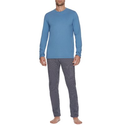 Pyjama long en coton bio à rayures IMPETUS
