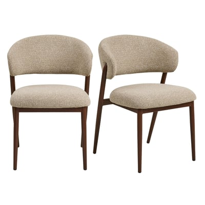 Chaise en tissu sable, dossier arrondi (lot de 2) WINO PIER IMPORT