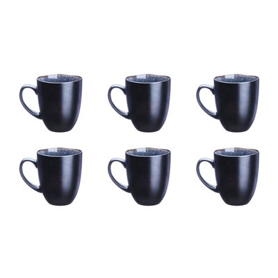 Lot de 6 mugs en grès, IRIS BJORN