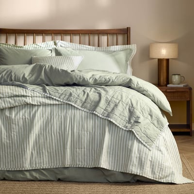Hebden Quilted Stripe 100% Cotton Bedspread - 265x265cm YARD