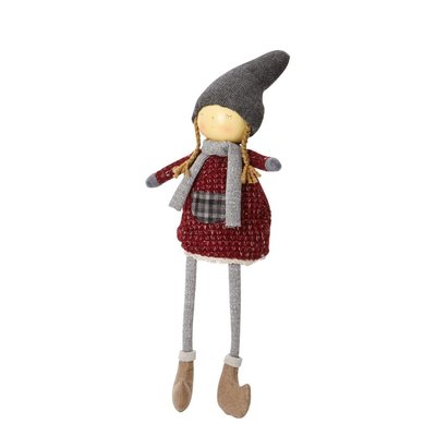Figurine de noël fillette décorative à asseoir en résine H38 SIA DECO