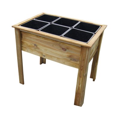 Potager sur pieds avec 6 bacs de séparation CEMONJARDIN