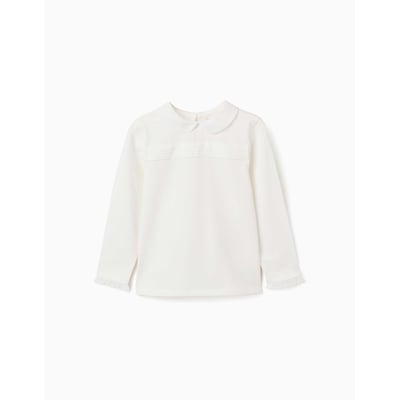 T-shirt en coton à manches longues avec plis sur le devant ZIPPY