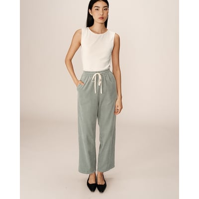 Pantalon Femme Été Taille Haute - Style Large Et Décontracté - Cordon De Serrage - 95% Polyester 5% Elasthanne