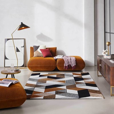 Tapis fait main à poil ras kaléidoscope , UPTOWN ESPRIT