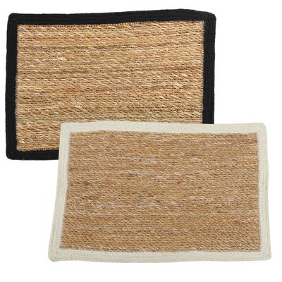 Set de 2 sets de table en jute beige et noir 45x30cm WADIGA