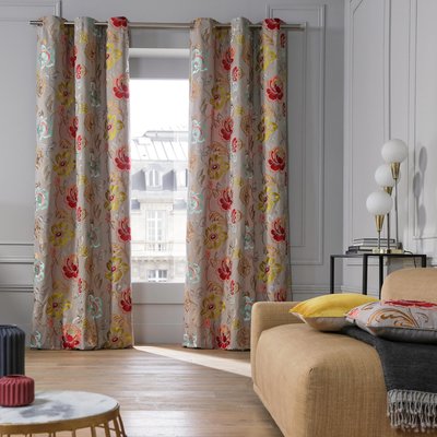 Rideau Magellan Tamisant en Tissu brodé à motif floral Multicolore 135x300 cm MADURA