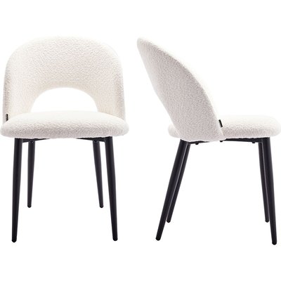 Lot de 2 chaises en tissu bouclette - MOSS HOMIFAB