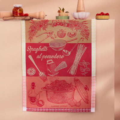 Torchon pur coton SPAGHETTI POMODORO GARNIER THIEBAUT