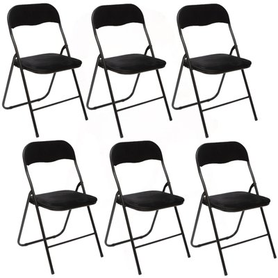 Lot de 6 Chaises pliantes effet velours TOILINUX