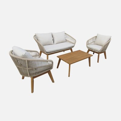 Salon de jardin bois et cordes 4 places ROSARIO SWEEEK