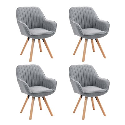 Lot de 4 fauteuil de salle à manger rotatif scandinave, CARSON MEUBLES COSY