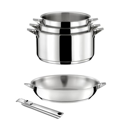 Lots 5 pièces - Casseroles 16, 18 et 20cm, Poêle 24cm inox et poignée - ECLIPSE CUISINOX