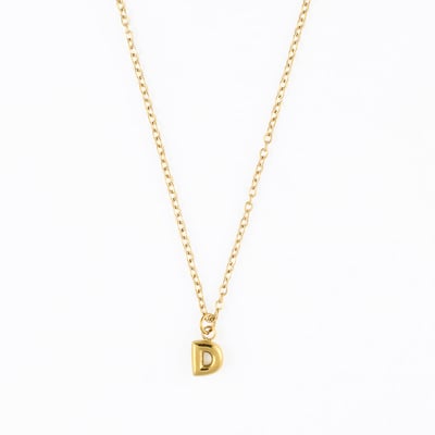 Collier à pendentif lettre D  acier inoxydable BALABOOSTE