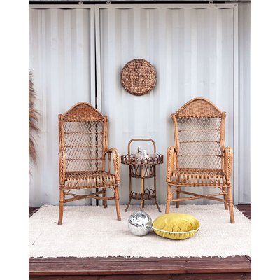 Paire de fauteuils en rotin Martin N°102 - Bon état DEBONGOUT