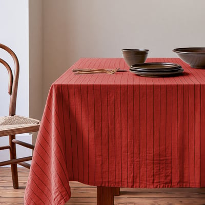 Nappe coton/lin à fines rayures SOFT STRIPES SENSEI MAISON