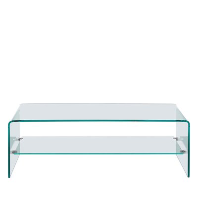 Table basse double plateaux en verre L110cm- NIDO DRAWER