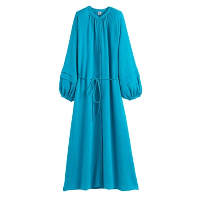 Cotton Muslin Maxi Dress with Balloon Sleeves LA REDOUTE COLLECTIONS