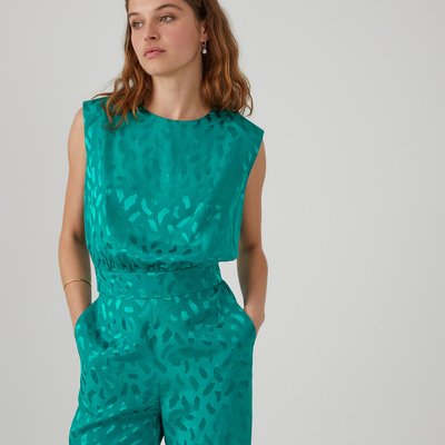 Ärmellose Cropped-Bluse mit rundem Ausschnitt LA REDOUTE COLLECTIONS