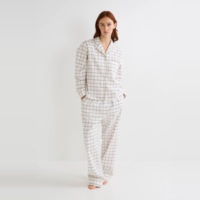 Pyjama manches longues à carreaux en coton BIO MONOPRIX