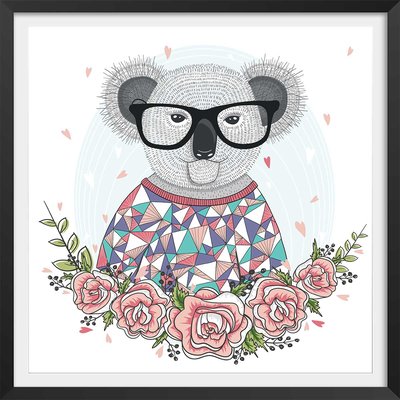 Affiche enfant hipster koala HEXOA