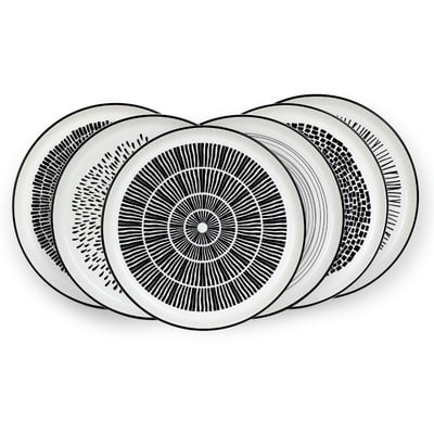 Lot de 6 grandes assiettes, Yucatan ARTIME