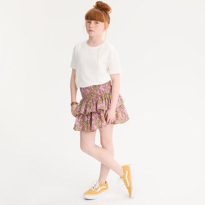 Smocked-Waist Skirt-Shorts in Cotton Gauze LA REDOUTE COLLECTIONS