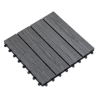 Lot de 11 dalles terrasse clipsables composite aspect bois OUTSUNNY