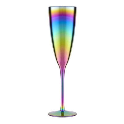 Set of 4 Oil Slick Champagne Flute Glasses SO'HOME