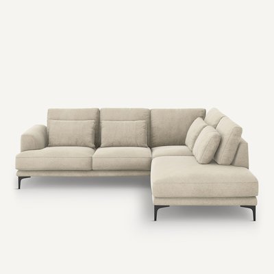 Geschlossenes Ecksofa Marsile mit Ecke rechts, Leinensamt AM.PM