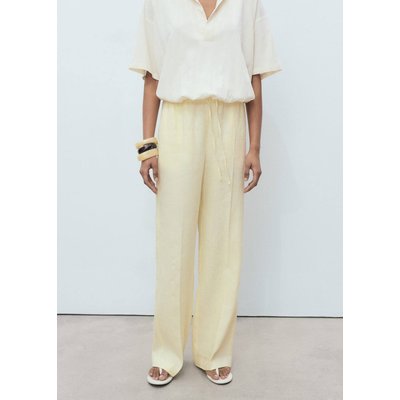 Pantalon droit lin nœud MANGO