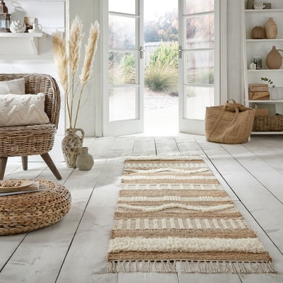 Tapis en jute de couloir MEDINA FLAIR RUGS