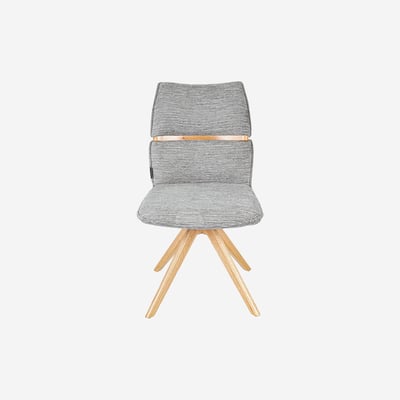 Lot de 2 chaises pivotantes en tissu et chêne TIMISO HABITAT