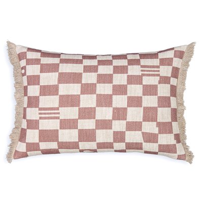 Housse de coussin damier en lin et coton, Garoya AM.PM