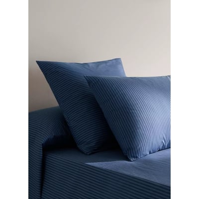 Deux taies d'oreiller percale de coton rayures bicolores 60x60 cm MANGO HOME