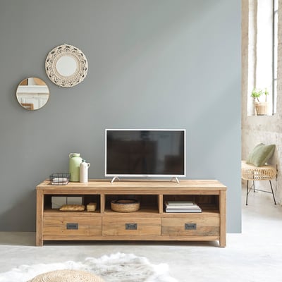Meuble TV en bois de teck recyclé 160 cm  CARGO BERAH GETAH