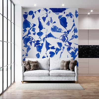 Papier peint panoramique et contemporain, notes de bleu - 255x260 cm (l x h) LA TOUCHE ORIGINALE