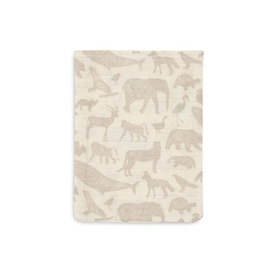 Lot de 3 gants de toilette gaze de coton Animals Nougat JOLLEIN