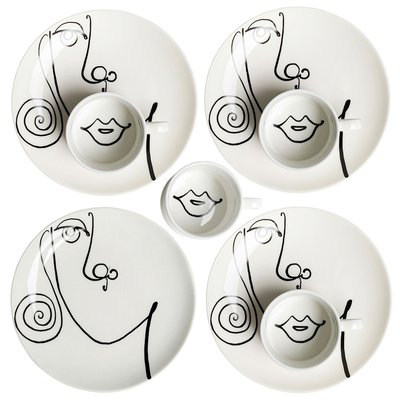 Lot de 4 tasses femme, VISO KARE DESIGN
