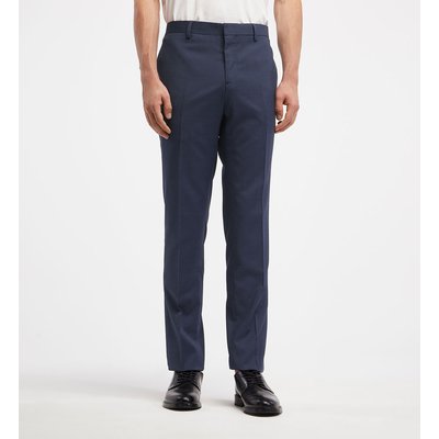 Pantalon De Costume Ajusté Poly Imprimé À Mini Carreaux Laine Mélangée COMPTOIR GL