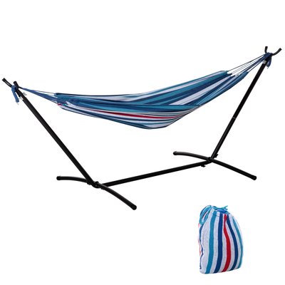 Hamac de jardin 1 place avec support et sac transport OUTSUNNY