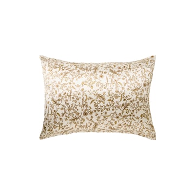 Taie d'oreiller rectangulaire soie de mûrier BEAUTÉ IMPRIMÉ CARRE BLANC
